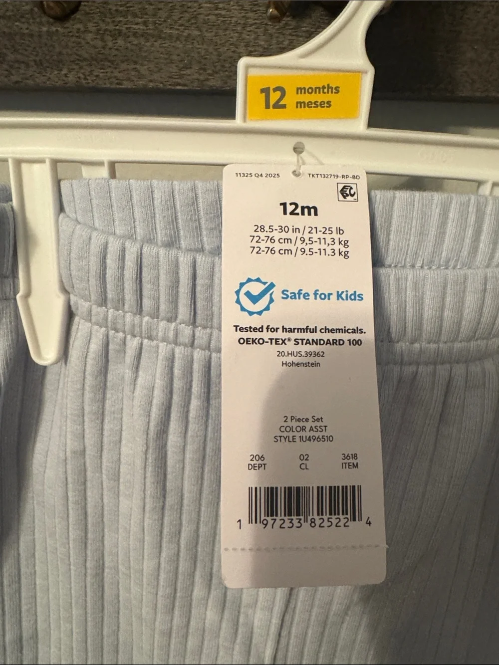 Carter's Light Blue and Sage Ribbed Baby Leggings